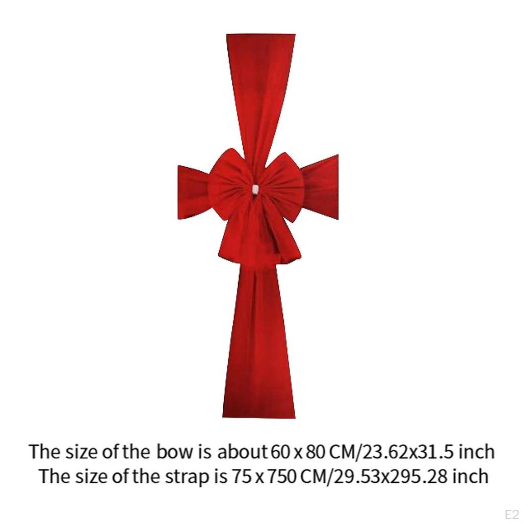 Front Door Red Bow Decoration Xmas for Holiday Window Home Festive