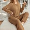 Γυναικεία Φόρμα Σπιτιού Φθινοπώρου και Χειμώνα Μακρυμάνικη με Κορδόνι στο Πόδι Μακρύ Παντελόνι Πιτζάμες