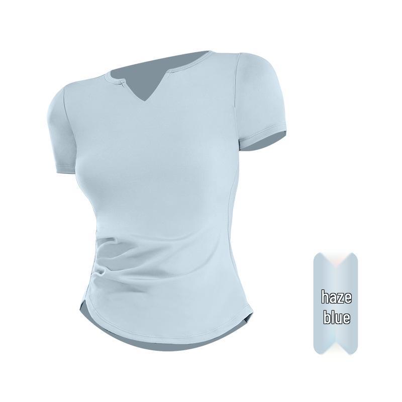 

Женская быстросохнущая футболка с коротким рукавом для йоги, повседневная свободная посадка, дышащий фитнес-топ, летняя коллекция 2025 M