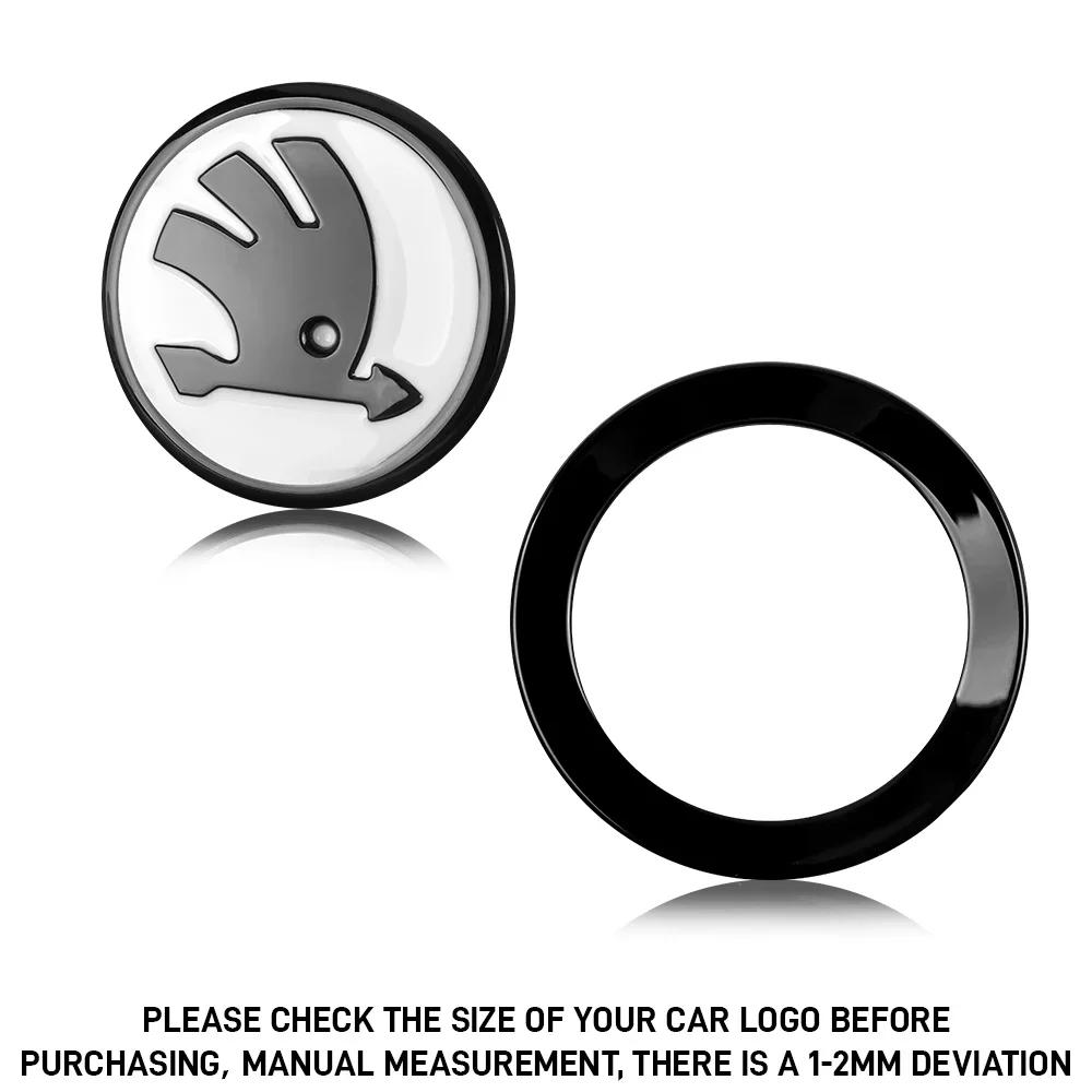 

Car Sticker 2025 Hot 47mm Car Interior Steering Wheel Sticker Decorative Accessories For Skoda Superb Octavia Rapid Kodiaq Kamiq For Skoda чорний білий колір