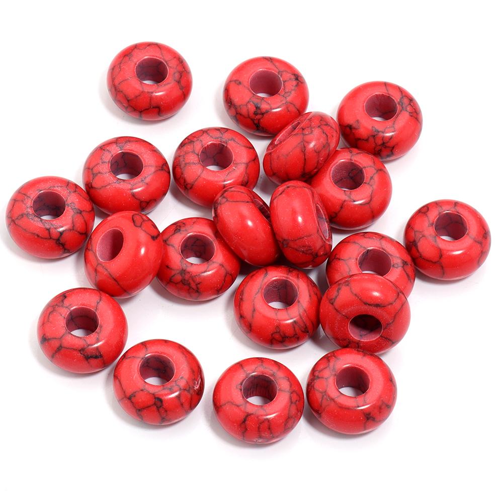 6pcs 14x8mm Natural Stone Beads Amethyst Tiger Eye Agate Jade Abacus Shape Big Hole Loose Beads for Jewelry Making DIY Bracelets