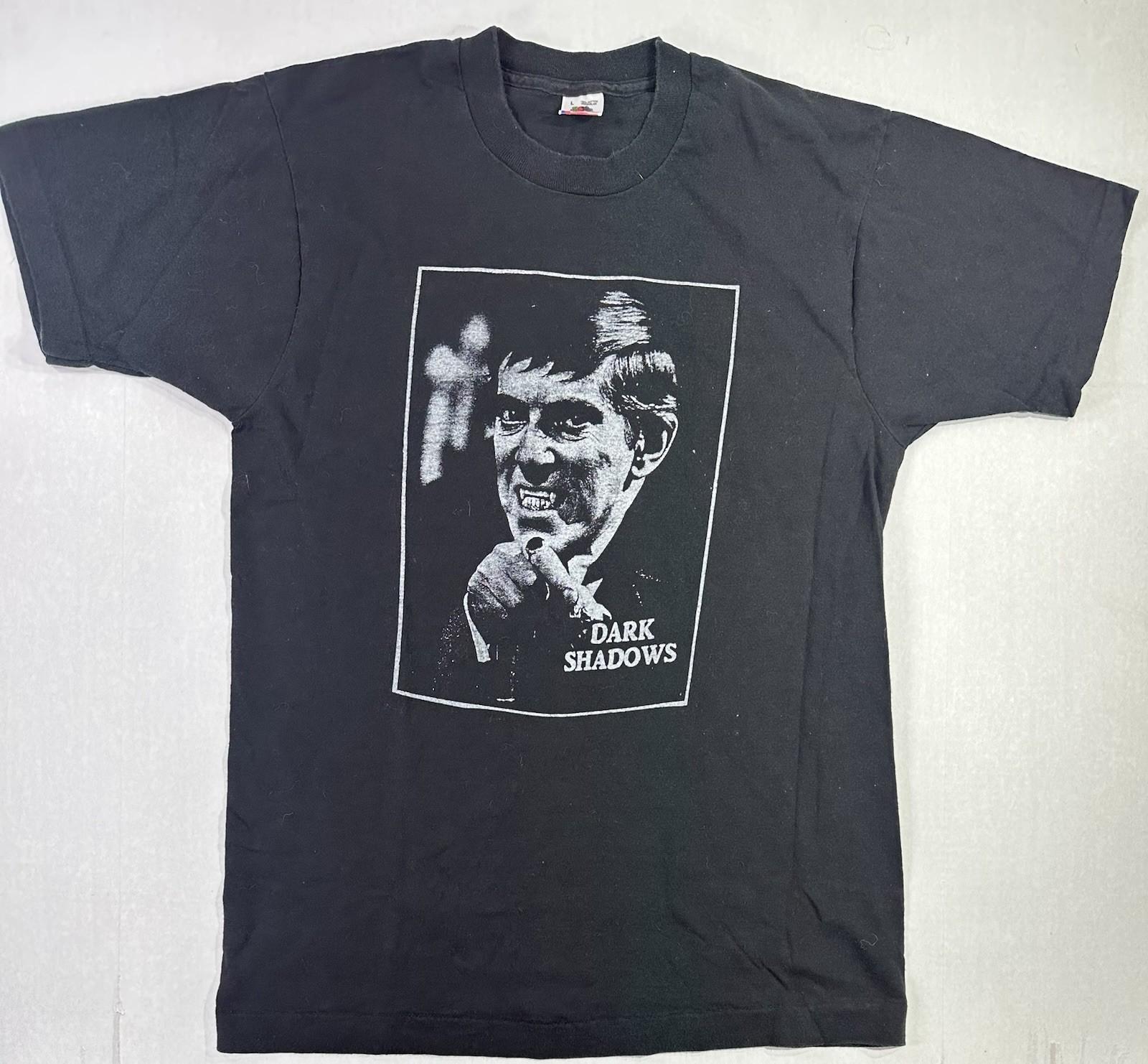 Vintage Dark Shadows Barnabas Collins L Black 90s Horror Tee USA Made Unisex T-Shirt S
