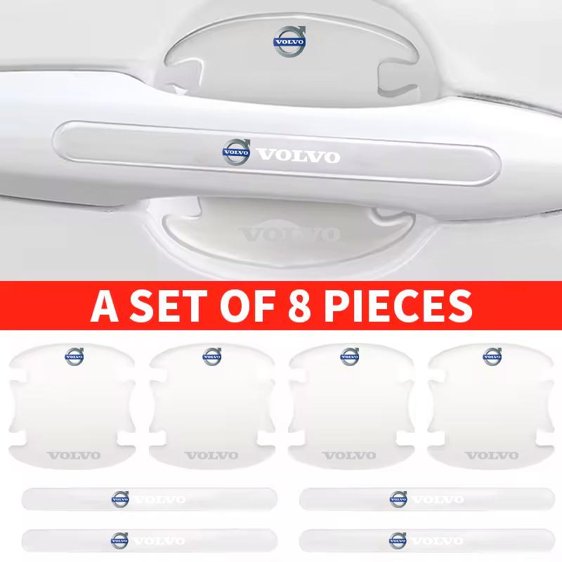 8 Stück Transparenter Schutz für Auto-Türgriffe Außen Türschalen-Aufkleber für Volvo XC90 XC60 V50 S60 V70 V60 V40 S90 olestar AWD X HD0 white