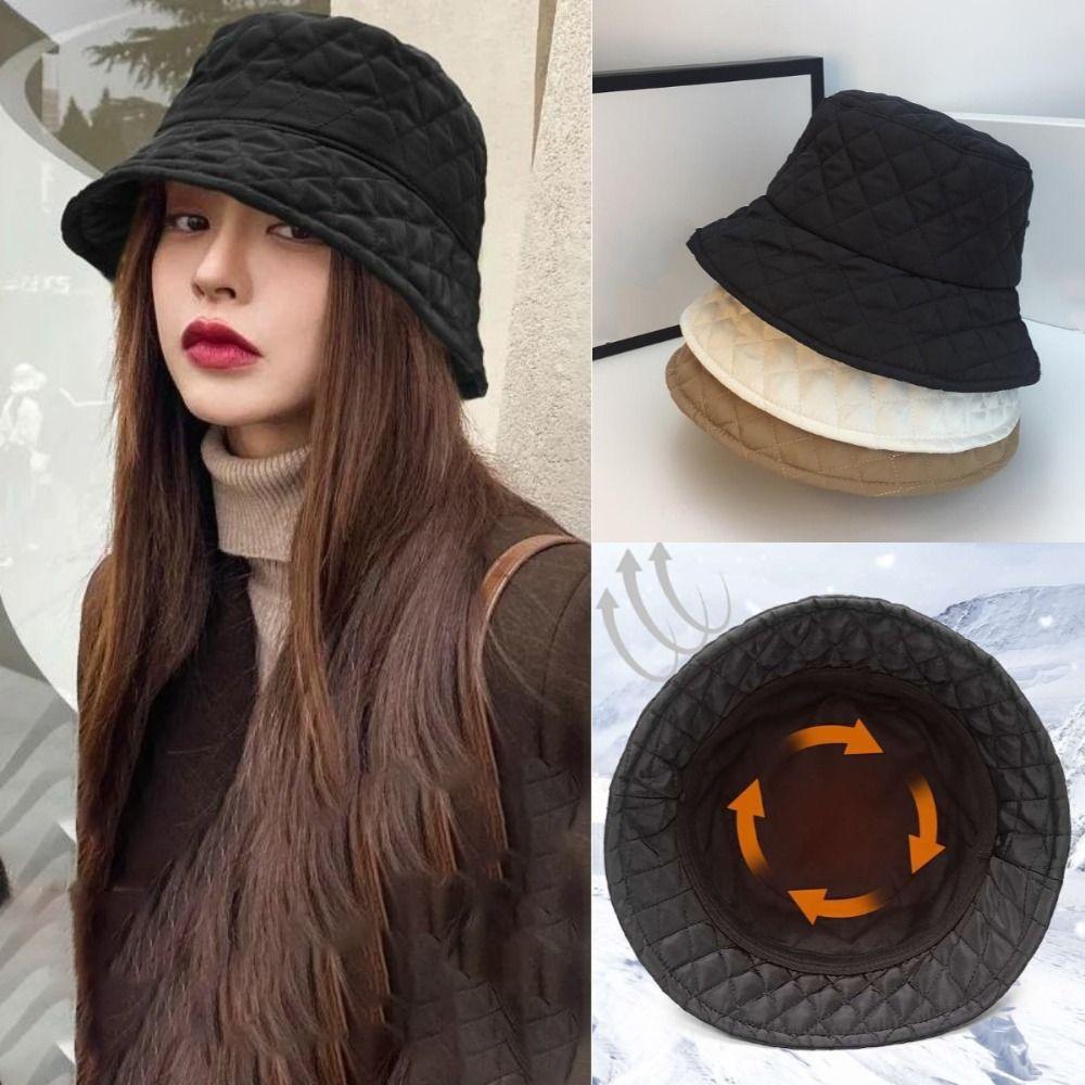 Warmth Basin Hat Waffle Bucket Hats Sweet Fisherman Hat  Women's