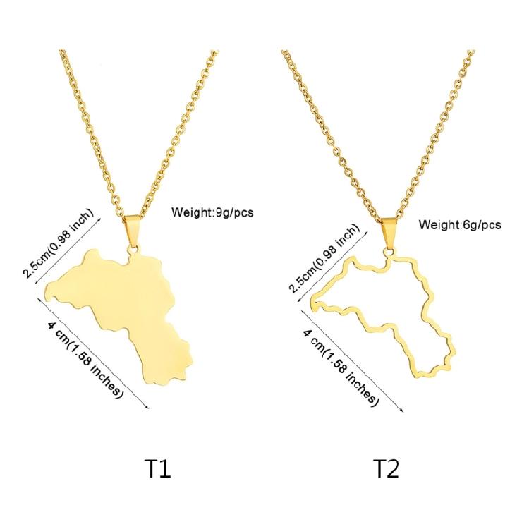 Collana Trendy Argento/Oro Territorio del Paese del Kurdistan Unisex Donna Uomo Catena
