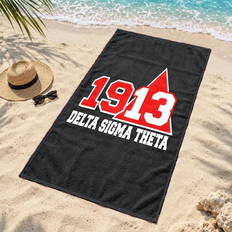 Delta Sigma Theta 1913 Microfiber Beach Towel Quick Dry Sand Free Lightweight Beach Towels for Travel Swimming Camping