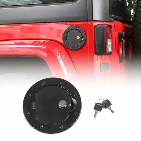 Gas Cap Locking Fuel Filler Door Cover for 2007-17 Jeep Wrangler JK & Unlimited