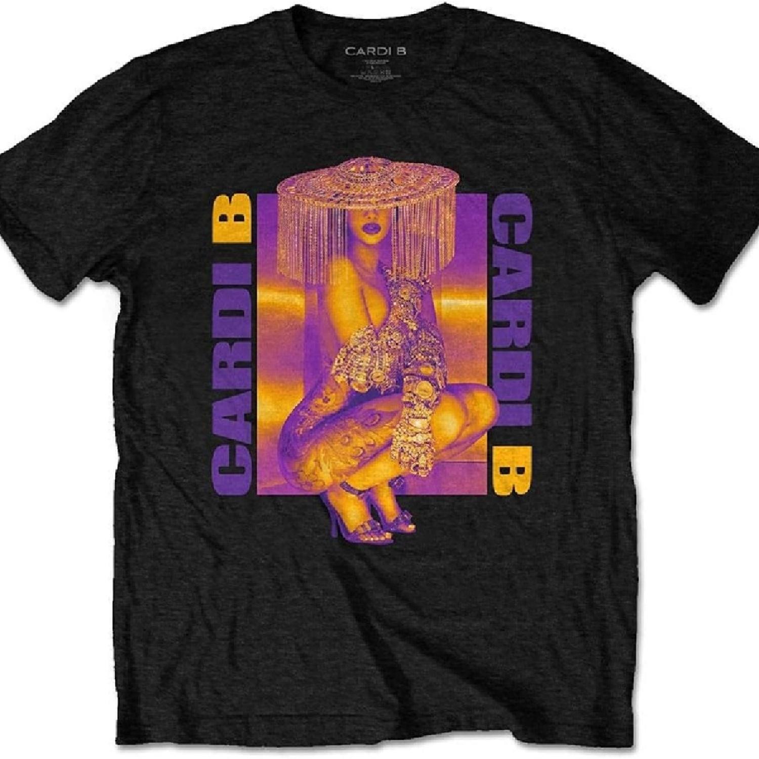 

Cardi B T Shirt Squat Wap Logo Official Mens Black Size M S