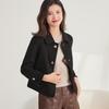 Golden Chrysanthemum Women's 100% Merino Wool Double-faced Short Lapel Coat