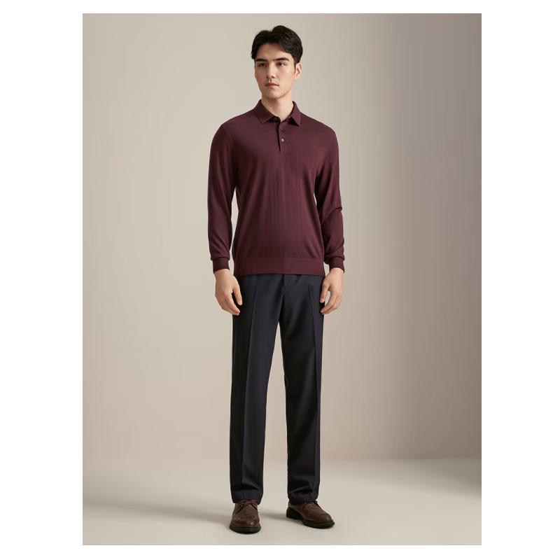 YOUNGOR Men s Polo Neck Wool Sweater L (105cm)
