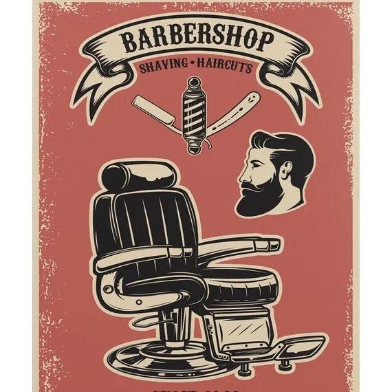 Tapestry Vintage barbershop poster barber chair 75x100