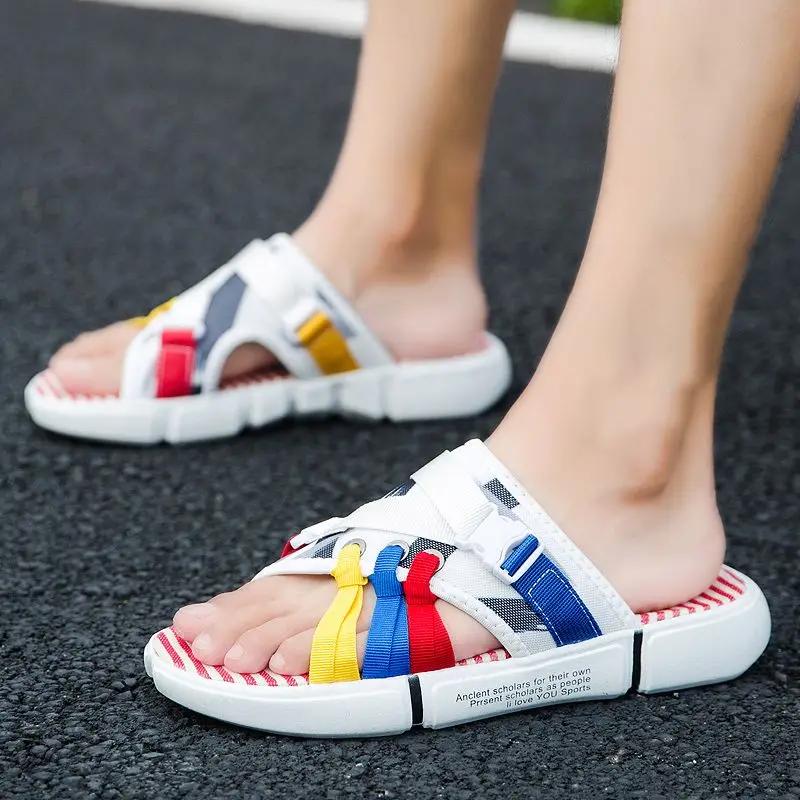 Fashion Men's Shoe Beach Slides Male Slipper Outdoor Shiatsu Flip Flops Cheap Shoes Liquidation Casual Elegant Designer Luxury Low Price