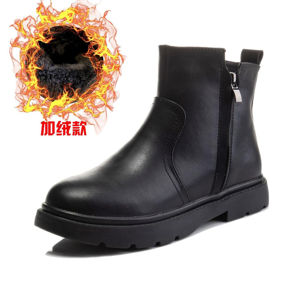 Women's Boots Genuine Leather Short Boots Women's Chelsea Boots Woman Shoes Plus Size Woman Booties Black