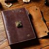 A5 Retro Genuine Leather Password Notebook: European-Style Business Diary with Multifunctional Loose-Leaf Design