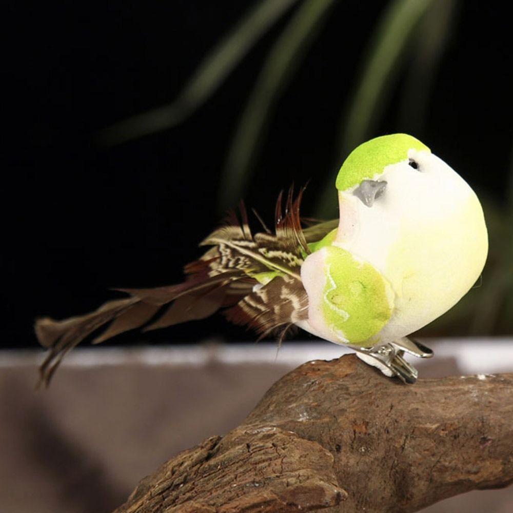 6PCS Craft Lifelike Pearl Bird Vivid Simulation Sparrow Gift Artificial Bird Model  Indoor Outdoor