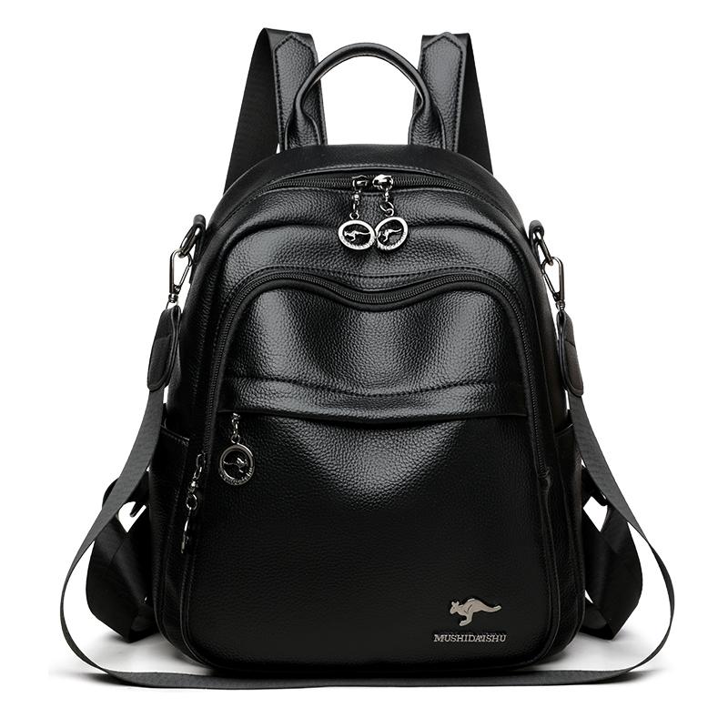 Women's PU Backpack Large Capacity Travel Multi-function Shoulder Bag