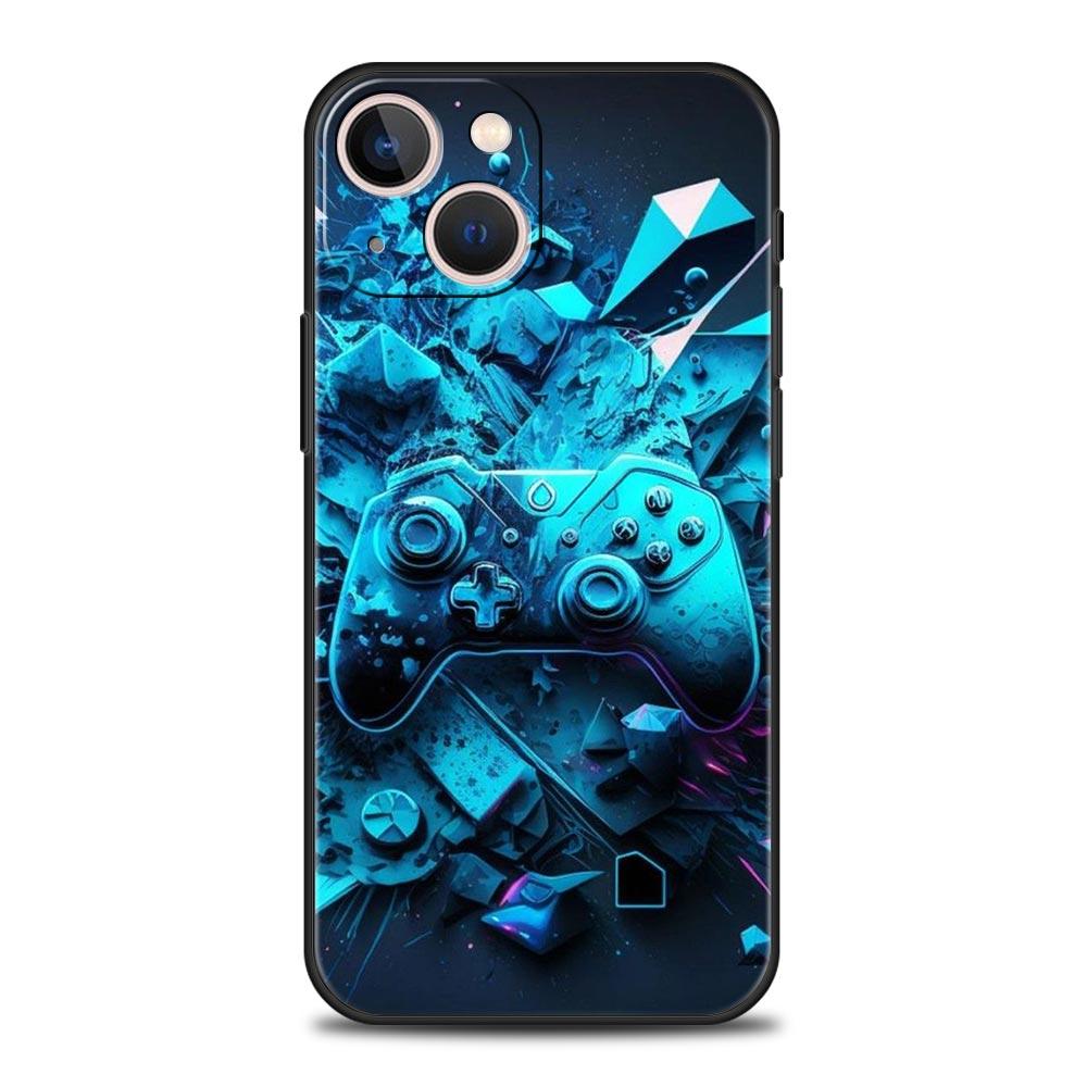 Game Controller Graphic Phone Case For iPhone 17 16 15 Pro Max 11 12 13 14 7 8 Plus SE 2020 X XR XS Cover Soft Black