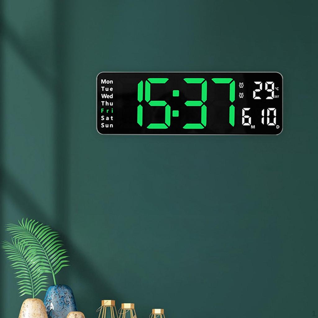 Large Display Digital Clock Bedroom Decor with Remote Control USB Mute Two Color Adjustable