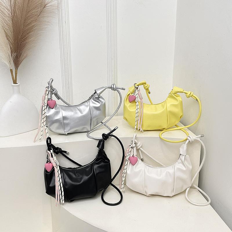 Fashionable Dumpling Shape Shoulder Bag For Women Street Trend Pu Material Zipper Opening Crossbody Purse For Daily Use