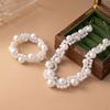 Light Luxury Pearl Necklace Bracelet Set Hand Bangle Women Jewelry Set Party