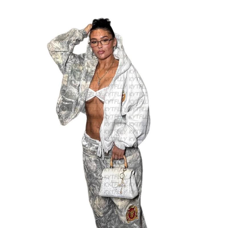 Y2K Colorblock Bedruckter Hoodie Trainingsanzug Streetwear Herren Damen Jugend
