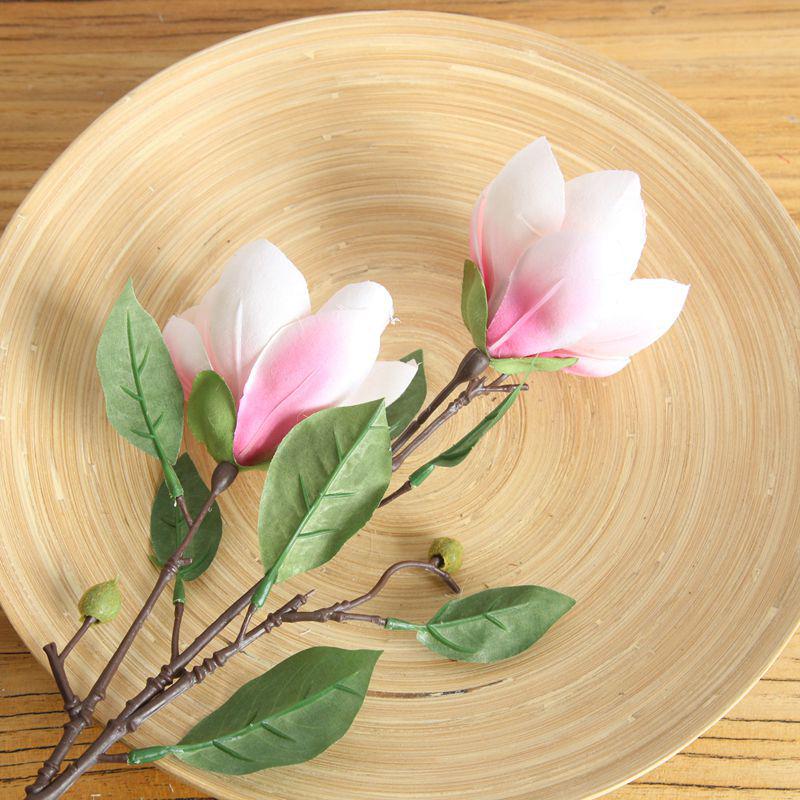 

Штучні весняні шовкові квіти магнолія квіткова весільна композиція букет декор рожевий/білий