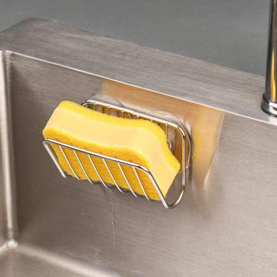 Supporto per spugna, lavello da cucina senza punzonatura, compatto e sicuro, organizer per ventose, ripiani ordinati, accessori per lavello della cucina