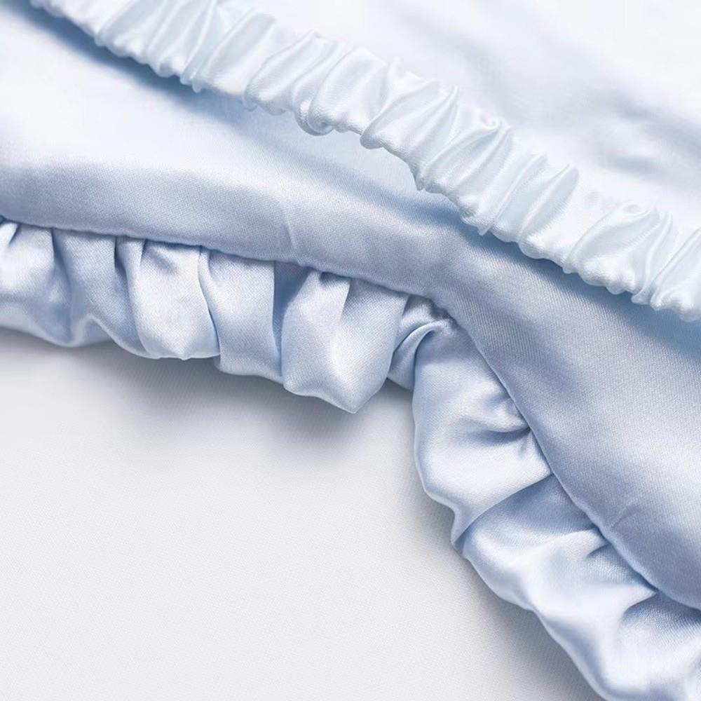 Breathable Silk Ruffle Sleep Eye Mask Soft Texture Blackout Eye Patches For Woman