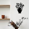 Black Metal Wall Sculpture Flower Chair Art Minimalist Decor Living Room Bedroom Cafe Gift