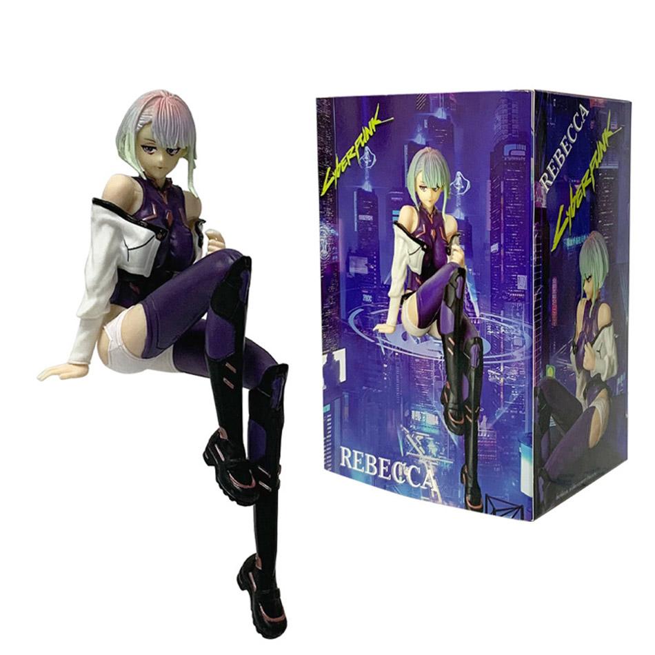 New Edgerunners Anime Figurines -Cyberpunk Style Lucy Sitting Poses | Street Samurai Desktop Model Toys, Fan Collection