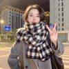 Korean Version of Scarf Women's Autumn and Winter New Versatile Imitation Cashmere Black and White Plaid High-end Couple Warm Scarf