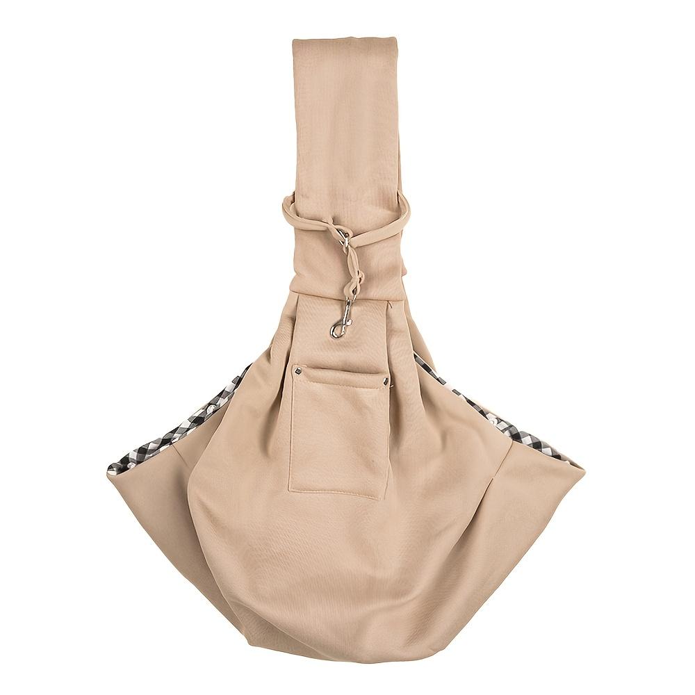 Reversible Pet Carrier Bag for Small Dogs & Cats, Breathable Soft Polyester with Wide Shoulder Strap and Pocket, Snap Closure