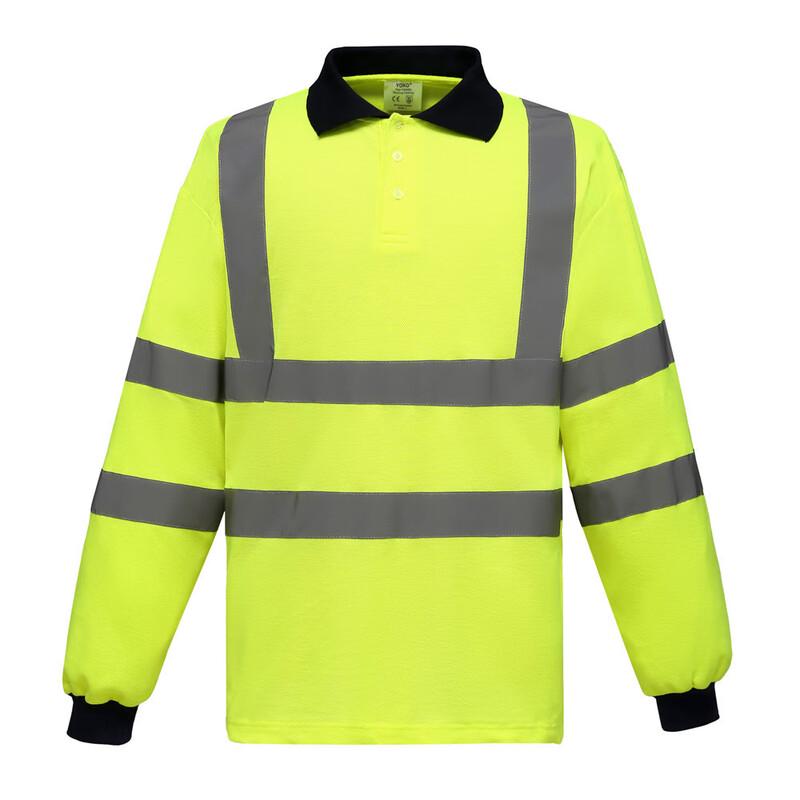 HKY Reflective High-Visibility Long Sleeve Polo S-2XL