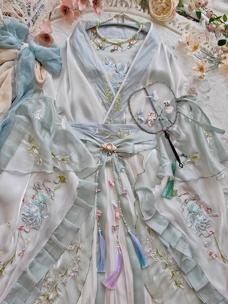 2026 Neuer Stil Hanfu Damen Stickset - Südliche/Nördliche Dynastien, Wei Jin, Weite Ärmel Ru Qiyao, Frühling/Sommer, Super Fee
