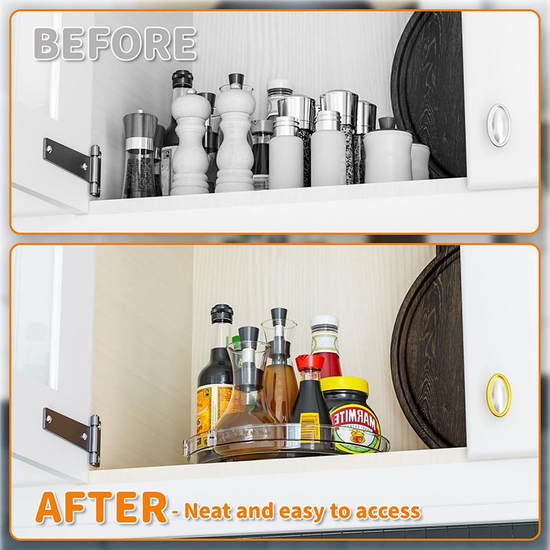 Rotating Spice Rack Multipurpose Storage Turntable Organizer For Cabinet Kitchen Pantry