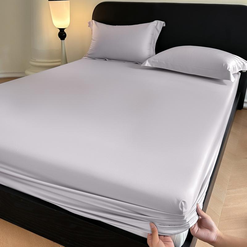 

100 матрасов, цельный хлопковый чистый хлопковый покрывало, набор из трех предметов, детская нескользящая нежная простыня, наматрасник, покрывало 3. 120 * 200cm single bed hat лавандовый