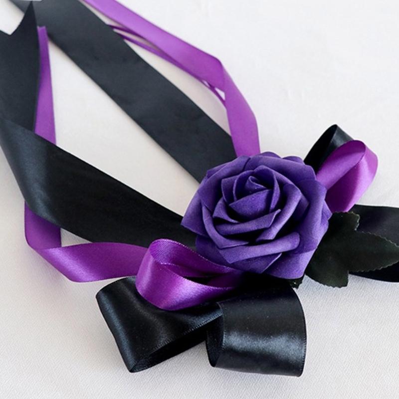 8 Stück Hochzeitsauto Gläser Dekorative Schleifen Hängende Künstliche Seidenblume Türgriff Dekorationen für Brautfahrzeug