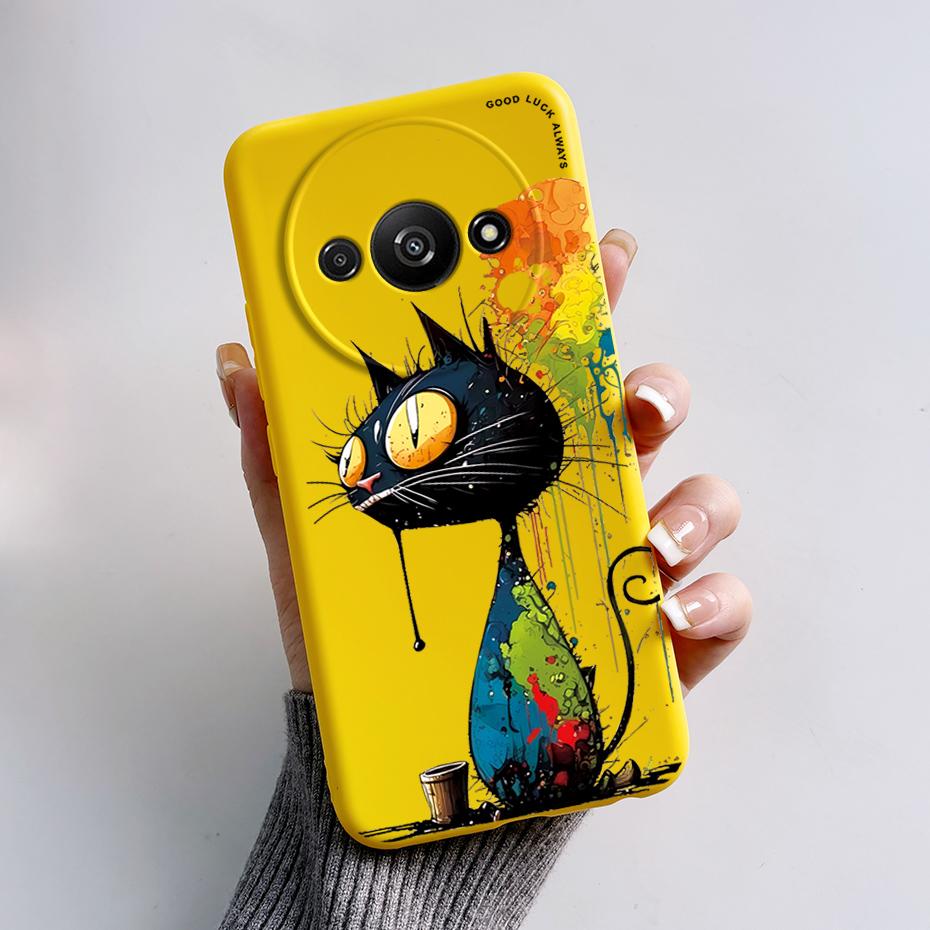 For Funda Redmi A3 Case Redmi A3 2024 Back Cover Stylish Painted Soft Silicone Phone Case for Xiaomi Redmi A3 A 3 RedmiA3 Bumper
