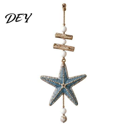 Rustic Wood Decor Lighted Wooden Fish Starfish Wall Hanging Ornament, Beachy with Warm LED Lights Lights, Coastal Nautical for Home Porch Beach House