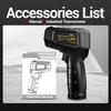 Infrared Thermometer Non-contact Temperature Sensing Gun -50°C to 600°C (-58°F~1112°F) with Adjustable Emissivity for Car