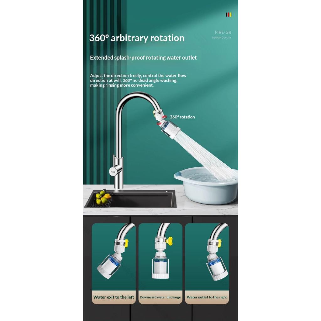 (2 of them) Faucet filter for home kitchen, anti-splash water gadget, extender, universal nozzle for dormitory tap water