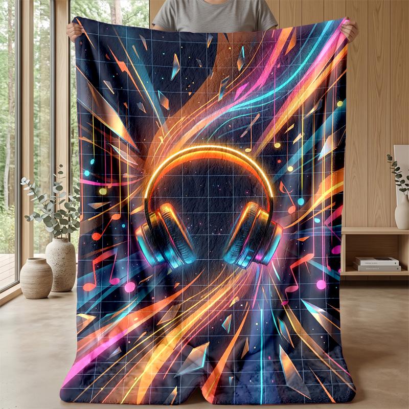 Music In Flames Theme Blanket Lightweight Warm Flannel Blanket Decorative Throw Blanket for Home Decoration
