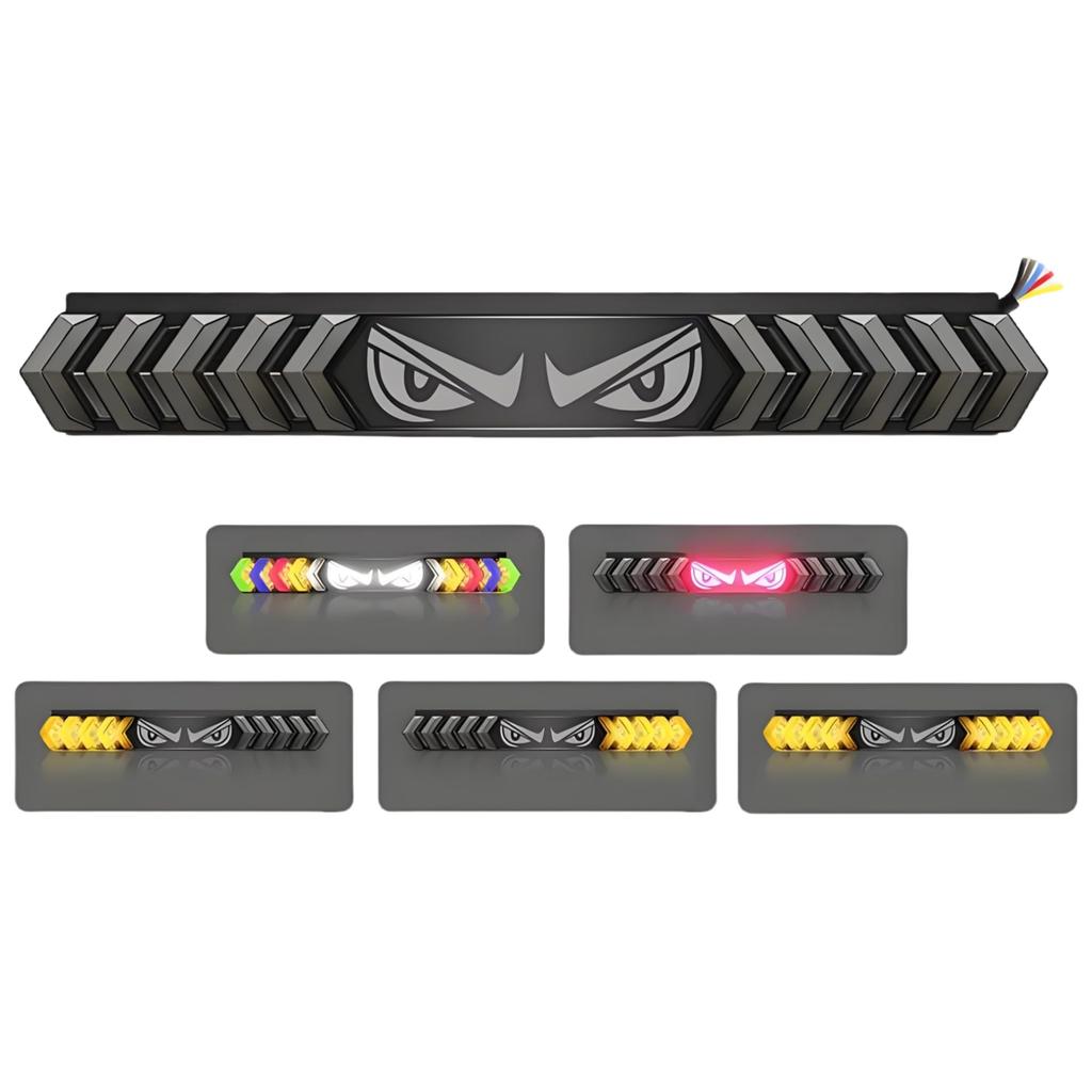 24-inch Devil Eye LED Car Truck Tailgate Lights Red Sequential Rotating LED Light RGB Flashing LED Truck Light Bar