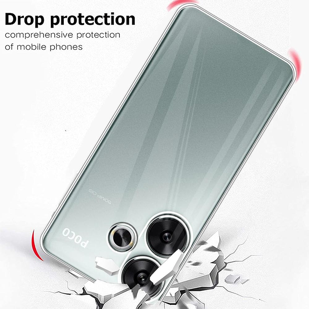 Ultra Thin Silicone Soft Case For Xiaomi Poco F6 F5 F4 F3 X6 X5 X4 X3 M6 M5 M4 Pro GT 4G 5G Transparent Clear Shell Back Cover