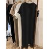Women's Summer T-Shirt-Style Midi Dress: Loose-Fit, Plus Size, Casual, Knee-Length