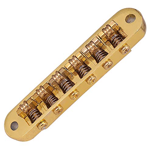 SVRITE Gold Tune-O-Matic Motorized Roller Saddle Bridge for LP Electric Guitar, Made In Korea