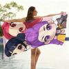Chibi Anime Girl Beach Towel, Soft Microfiber Quick Dry Bath Towel, Cute Cartoon Pool Swim Towel for Kids Adults Beach Vacation