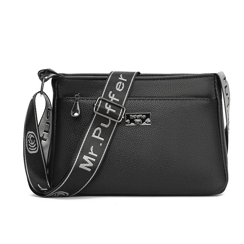 Large Autumn and Winter Solid-color Soft Leather Bags for Middle-aged and Elderly Mothers, Large-capacity Crossbody Single-shoulder Women's Bags