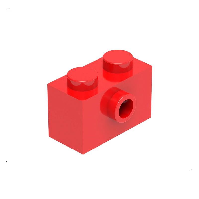 50g MOC 86876 1x2 Small Particle Building Blocks with Horizontal Bar, 1 Stud Special Brick, Compatible Parts 50g (approx. 87 pieces) красный