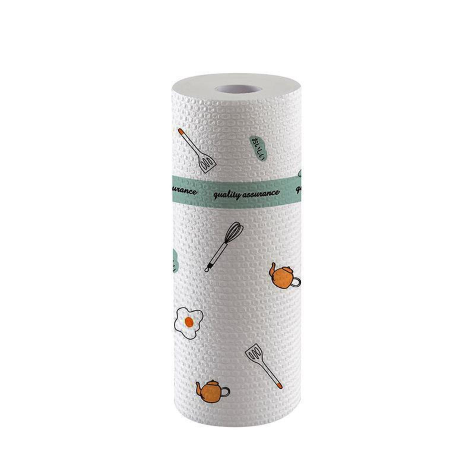 Disposable Kitchen Cleaning Cloths Reusable Washable Dual Use Dry and Wet Cleaning Non-Greasy Absorbent Cleaning Wipes Roll One Size